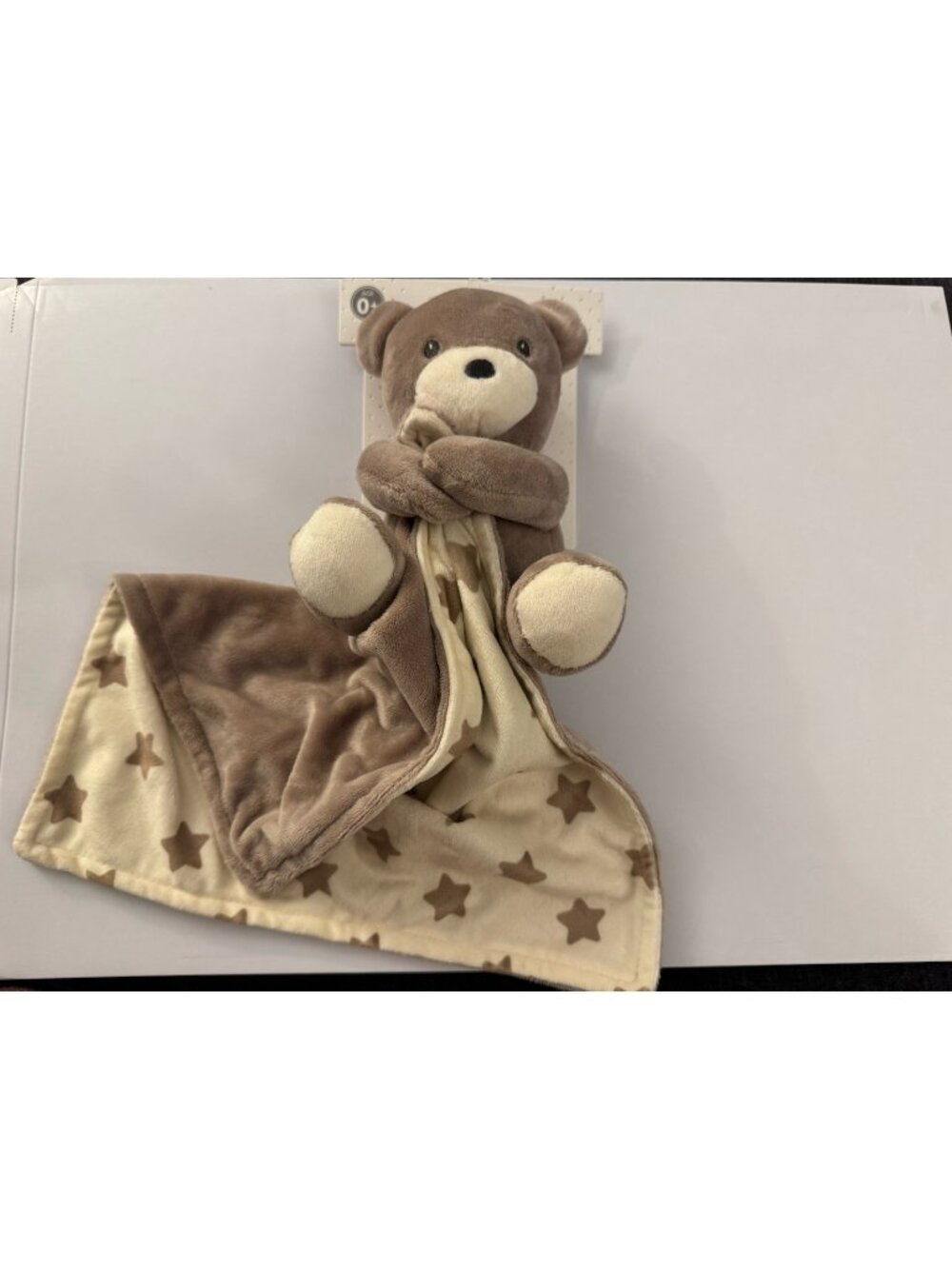 New Rene Rofe Baby Bear Security Blanket Brown Tan Star Velour Minky Lovey C13